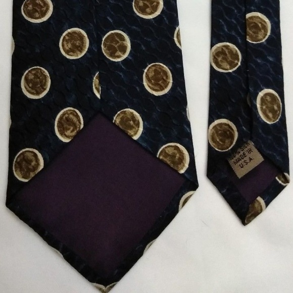 Structure Navy Blue Moon Tie 100% Silk - Picture 3 of 5